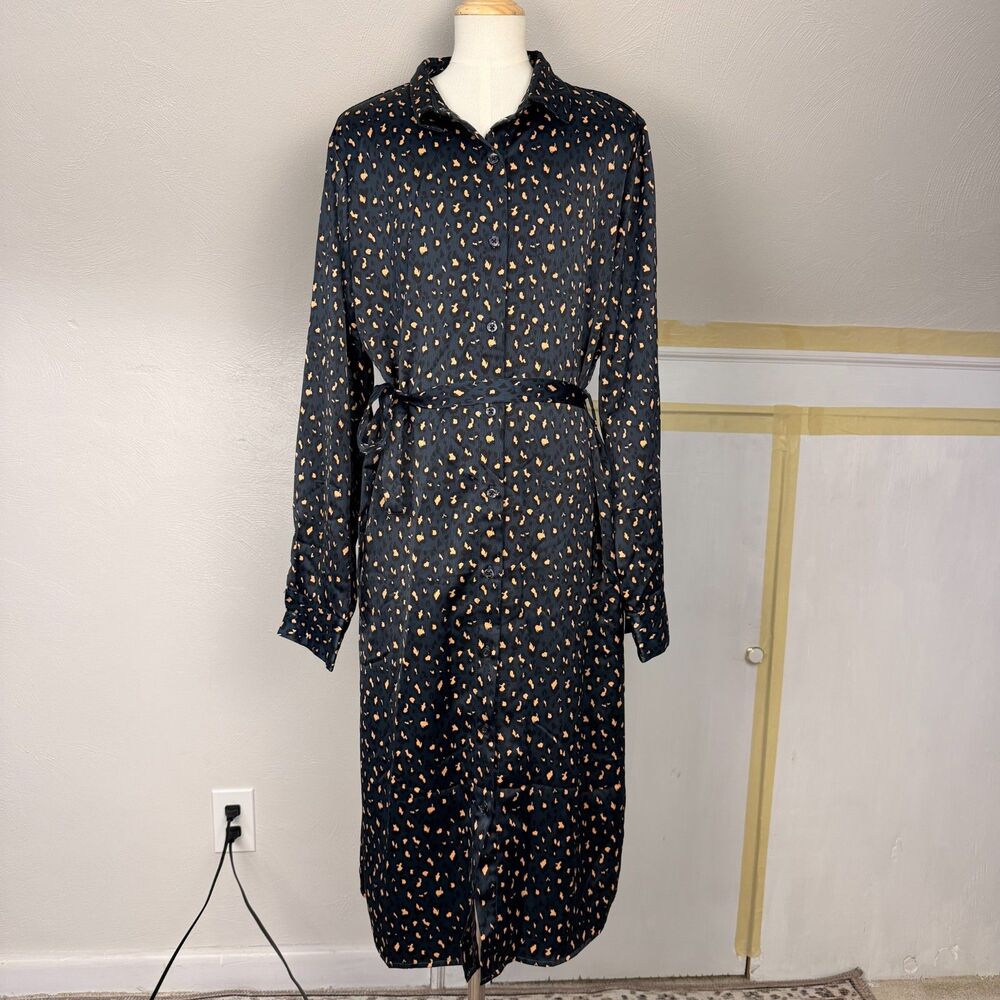 Dip long-sleeve button-down shirt dress Medium